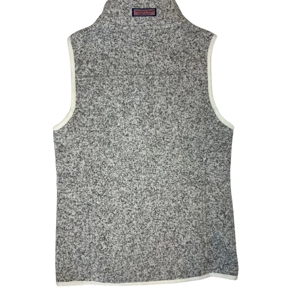 Vineyard Vines Sweater Fleece Zip-Up Vest in Heather Grey Size XS - Picture 4 of 7